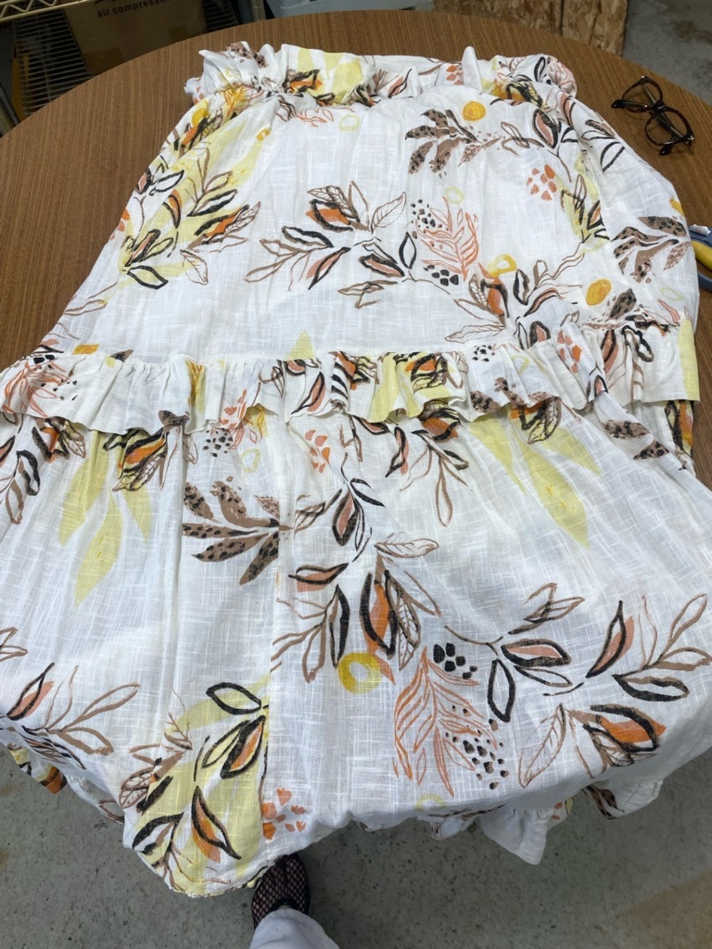 Free People Cream Floral Tiered Maxi Dress with Yellow & Tan Accents - Picture 6 of 8